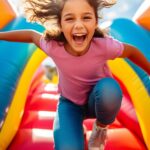 front view girl having fun outdoors 1Edit scaled e1769790802412 School Field Day Rentals in Tulsa: Bounce Houses, Obstacles and More